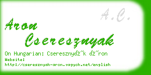 aron cseresznyak business card